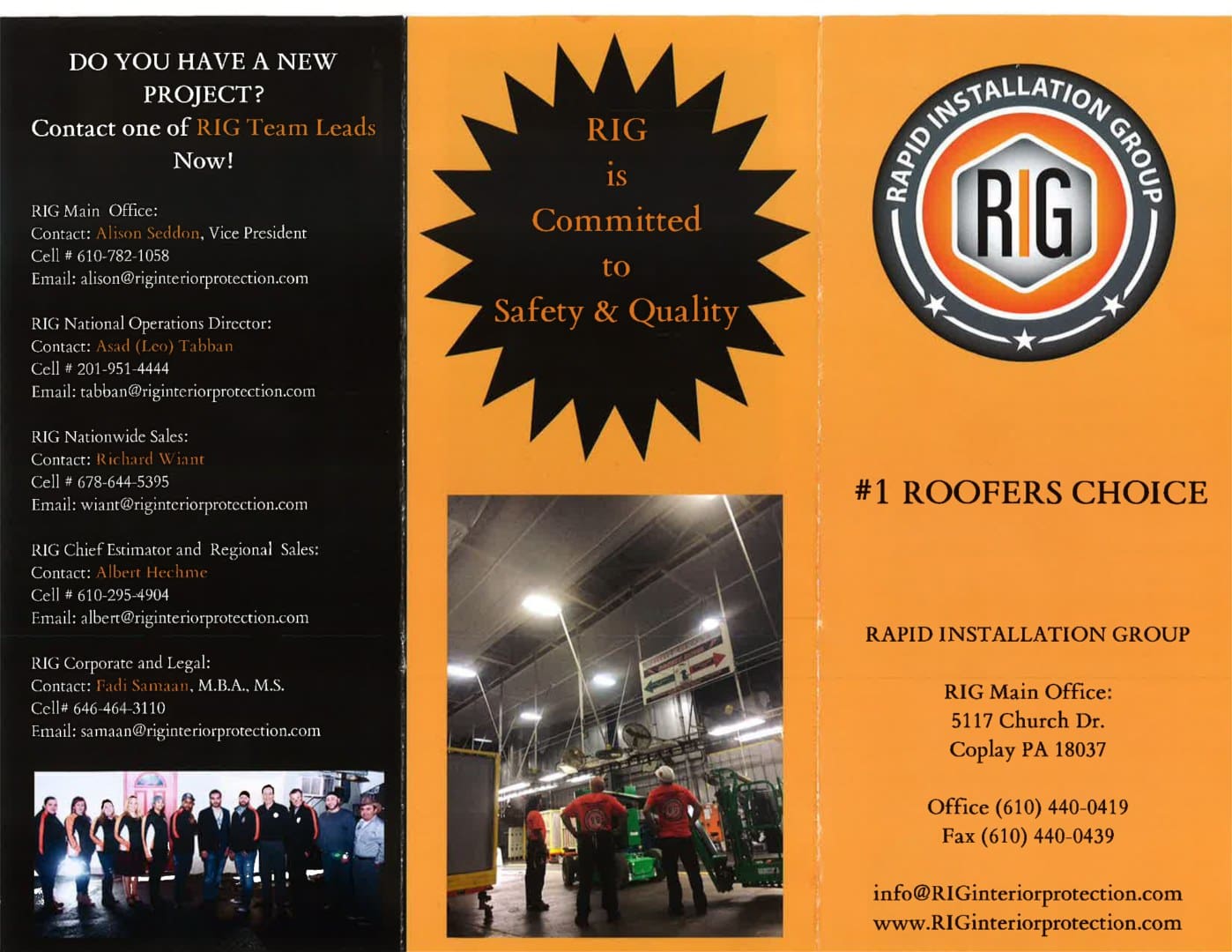 A brochure for the rgi group of roofers.